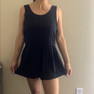Hurley black romper with zipper in the back